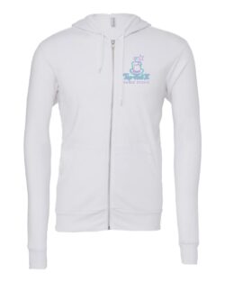 Top Hat II White Sponge Fleece Full Zip Hoodie
