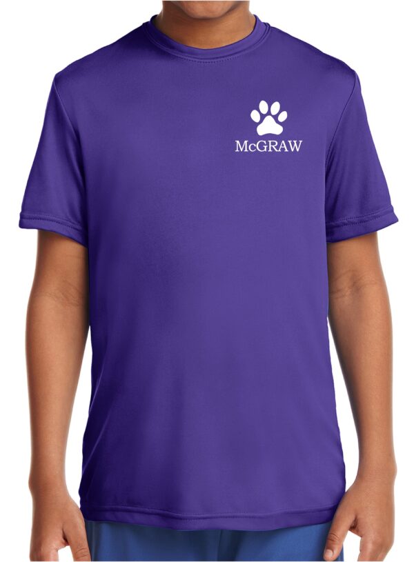 McGraw 100% Polyester Youth Performance Unisex T-shirt - Image 4