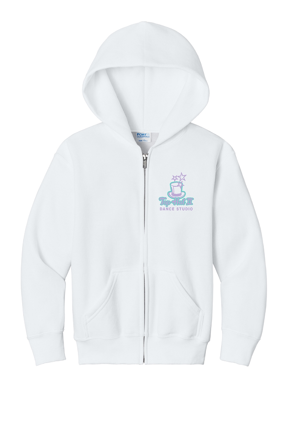 Top Hat II White Youth Full Zip Hoodie